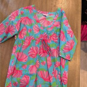 Women’s Lilly Pulitzer size L top, pullover, shirt, green white tunic cotton